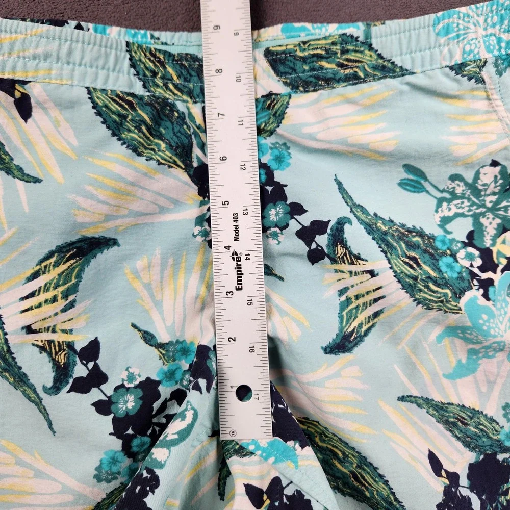 Patagonia Baggies Shorts‎ Womens XS Blue Floral Nylon Mesh Pockets Hiking 5in